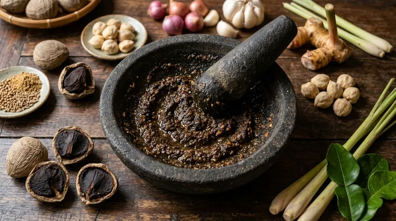 Aneka rempah dan bumbu dapur yang menjadi bahan utama masakan Padang